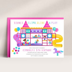 Soft Play Bounce Invitation Jungle Gym Birthday Invite Bounce Invitation Jungle Gym Play Party Invitation Indoor Playground Invite, D45