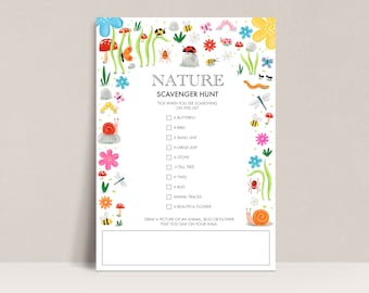 Natuurspeurtochtspel voor kinderen (afdrukbaar)