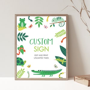 Reptile Birthday Sign, Reptile Party Favor Sign, Reptile Sign, Reptile Party Decor, Reptile Party Food Sign, Favor Sign, Reptile Party, D23