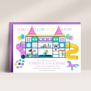 Jungle Gym Invitation Soft Play Invitation Aire de jeux intérieure Invitation Bounce Invitation Jungle Gym Party Invite Play Party Invitation, D45
