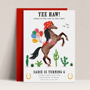 Editable Western Invitation, Cowboy Invitation, Wild West Invitation, Rodeo Invitation, Horse Invitation, Cowgirl Birthday Invite, D10