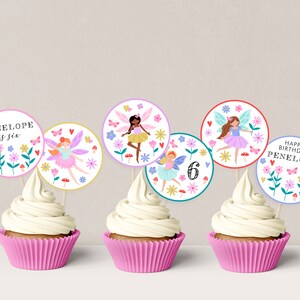 Fairy Cupcake Topper, Fairy Party Decor, Editable Fairy cupcake Topper Template, Fairy Party Decorations, Fairy Cake Topper, D33