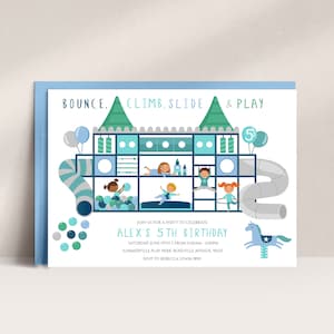 Bounce Jungle Gym Invitation Soft Play Invitation Anniversaire Invitation Jungle Gym Party Play Party Invitation Aire de jeux intérieure Inviter, D45