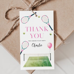 Étiquettes de faveur d'anniversaire de tennis, étiquettes pour cadeaux de fête de tennis, étiquettes de remerciement de tennis, étiquettes pour cadeaux de fête de tennis, étiquettes modifiables, modèle d'étiquette de tennis, A27