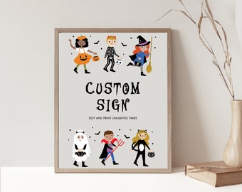 Halloween Costume Party Sign, Halloween Party Sign, Halloween Birthday Sign, Halloween Party Decor, Party Sign, Halloween Costume Party, D94