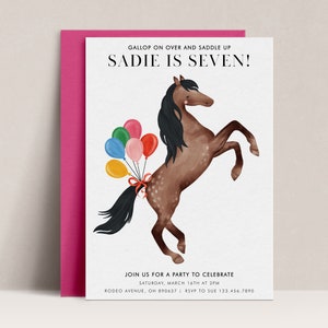 Horse Birthday Invitation, Horse Party Invitation, Horse Birthday Invite, Horse Invitation, Equestrian Invitation, Riding Invitation, D11