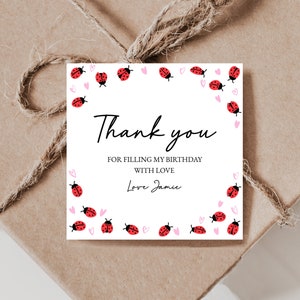 Etichetta regalo di San Valentino con bug d'amore modificabile, Etichetta regalo di San Valentino con coccinella, Etichetta regalo di San Valentino per la scuola, Etichetta regalo cuore con etichetta di San Valentino, D81