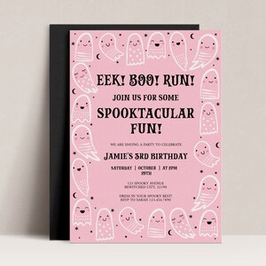Spooktacular Invitation, EDITABLE Kids Halloween Birthday Invite, Ghost Invitation, Spooky Invite, Spooktacular Party, INSTANT DOWNLOAD, D68