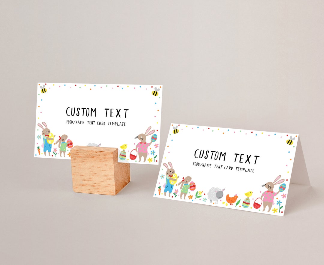 Editable Easter Name Tags Easter Food Tent Card Easter Table Etsy UK