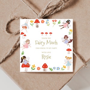 Bearbeitbare Fee Favor Tag Geburtstag Favor Tags Wunderliche Fee Danke Tags Magische Blumenfee Tags Pixie Favor Tags Fee Party Tags, D91