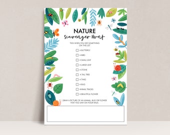 Nature Scavenger Hunt for Kids, Outdoor Activity (Digital Download)