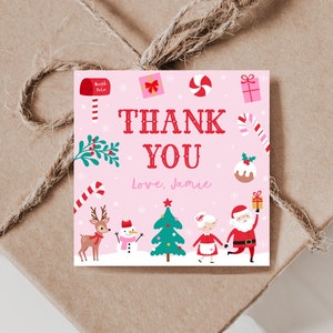 Kids Christmas Favor Tags, Holiday Gift Tags, Merry Christmas Tags, Editable Favor Tags, Printable Template, Christmas Tags Personalised D96