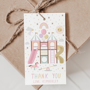 Playground favor tags, Park Party favor tags, Park Party thank you tags, Playground Party, Playground favor tags, Birthday favor tags, D32