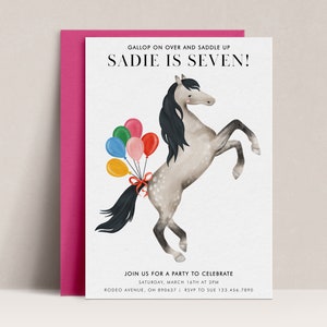 Horse Birthday Invitation, Horse Party Invitation, Horse Birthday Invite, Horse Invitation, Equestrian Invitation, Riding Invitation, D11