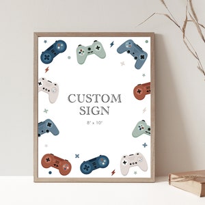 Insegna festa di compleanno per videogiochi Insegna per bomboniere per giocatori Insegna per feste per videogiochi Decorazioni per feste di compleanno per giocatori Insegna per cibo per feste in videogiochi, D100