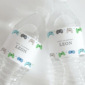 Video Game Water Bottle Label, Editable Gamer Water Bottle Label, Video Game Birthday Party, Kids Gamer Party Decor, Video Game Party, D100
