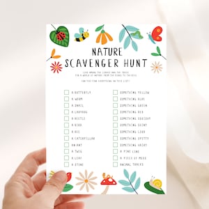 Outdoor Scavenger Hunt Nature Scavenger Hunt Printable Outdoor Learning Activity Outdoor Party Activity Printable Scavenger Hunt Game D37