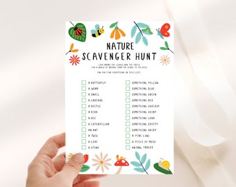 Nature Scavenger Hunt Printable Game, Outdoor Learning (PDF)