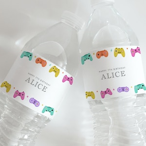 Video Game Water Bottle Label, Editable Gamer Water Bottle Label, Video Game Birthday Party, Kids Gamer Party Decor, Video Game Party, D100