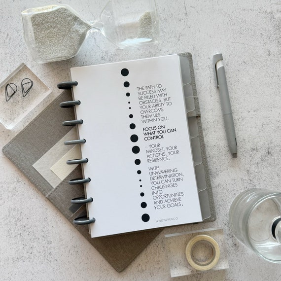 Minimal planner dashboard || custom planner inserts cover page for 6-ring and discbound agendas