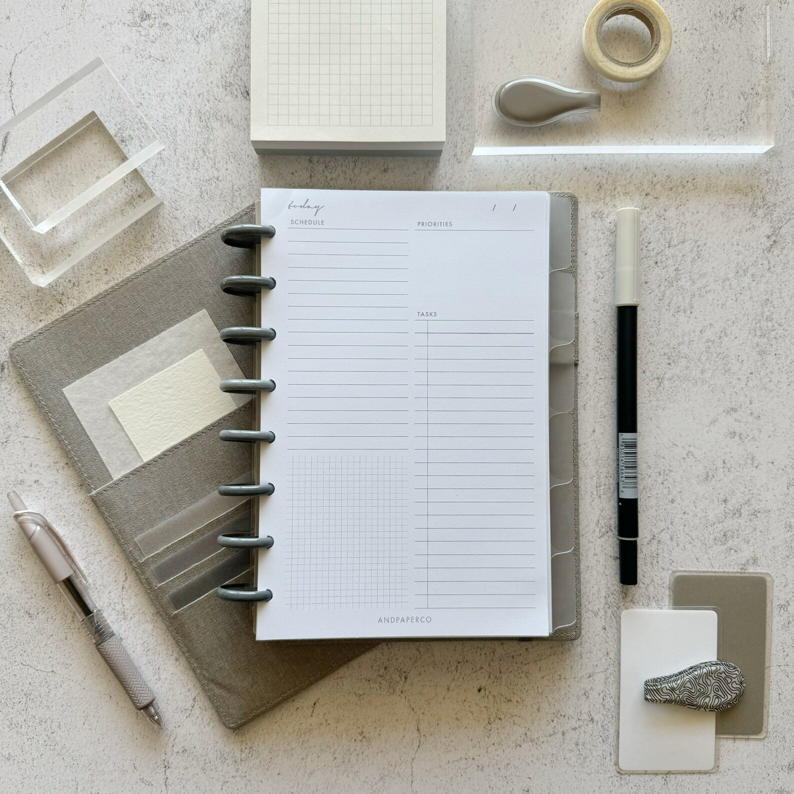 Used Planner Daily Printable Planner Inserts in HALF LETTER Used for Weekly Goal ...