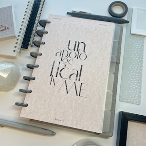 MINIMALIST DASHBOARD in cardstock, handmade planner inserts cover page for 6-ring and discbound agendas