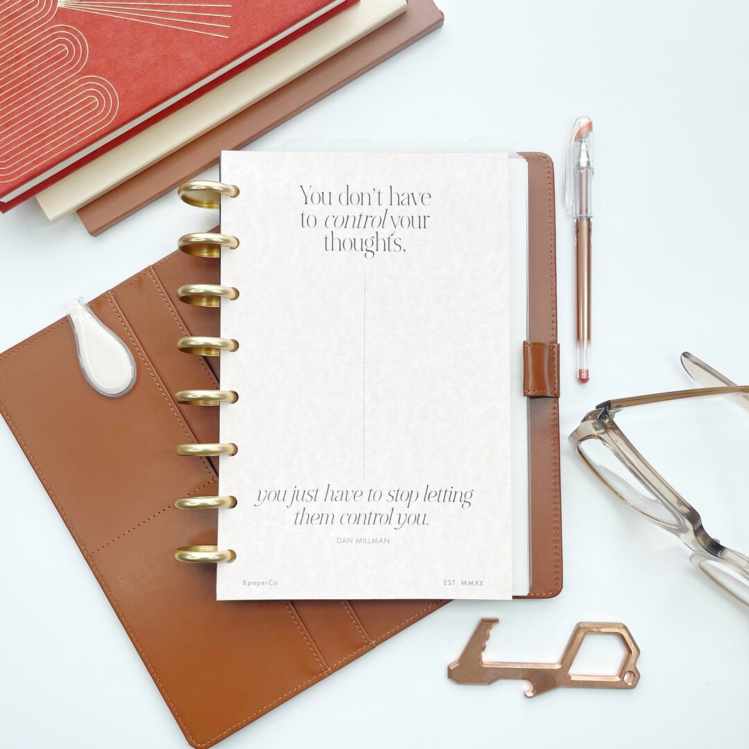 Minimal Planner Dashboard in Parchment, Custom Planner Inserts Cover
