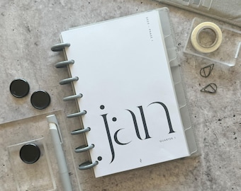 Monthly planner dashboard section cover page minimalist dividers custom deco insert A5 half-letter size handmade gift for student teacher