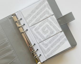 Clear 3 pocket card holder PERSONAL rings planner accessories credit card sleeve carrier business card plastic pouch for planner lover gift