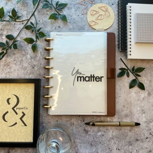 MINIMALIST DASHBOARD in acetate, handmade planner inserts cover page for 6-ring and discbound agendas.