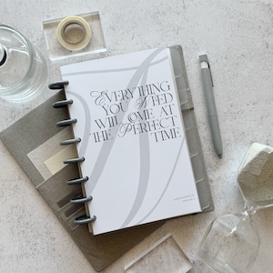 MINIMALIST DASHBOARD in Parchment, handmade planner inserts cover page for 6-ring and discbound agendas
