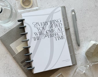 MINIMALIST DASHBOARD in Parchment, handmade planner inserts cover page for 6-ring and discbound agendas