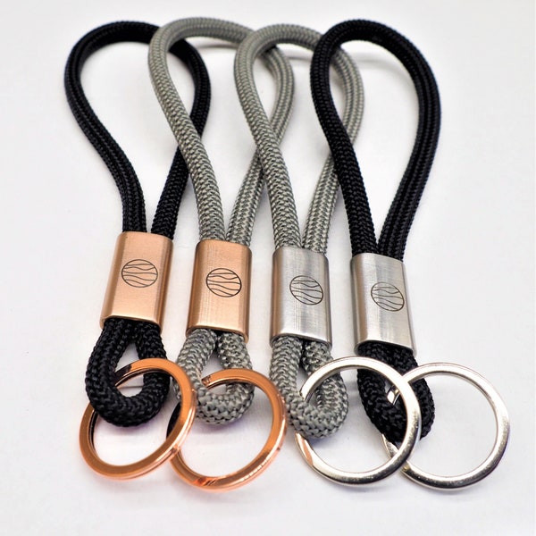 2er SET-Schlüsselanhänger, Partneranhänger, Schlüsselband in 2 Bandfarben, 15cm Länge und 6mm Seil, Hand Made for YOU & FRIENDS