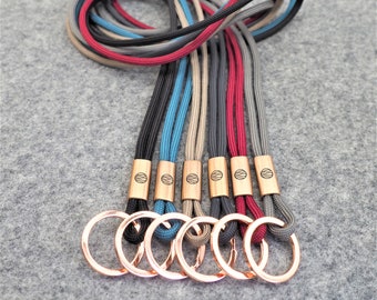 Lanyard, 7 ribbon colors, lanyard, key fob, neck strap, hand made for YOU & FRIENDS