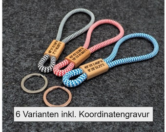 Koordinaten Schlüsselbanhänger in 6 Varianten, Hand Made for YOU&FRIENDS