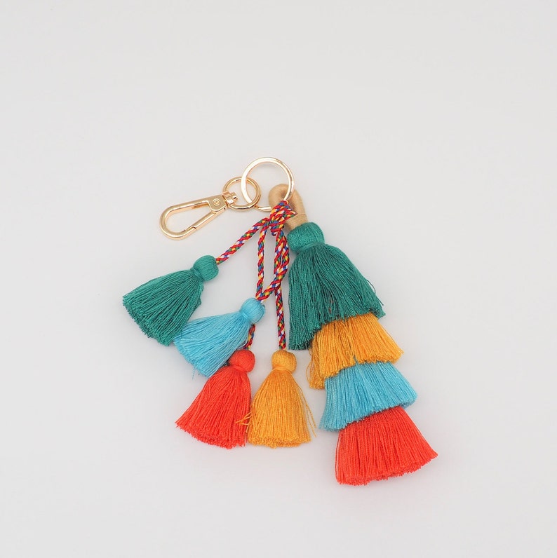 Boho Schlüsselanhänger, Quaste, Tassel, Ibiza Style, 5 Varianten, handmade FOR YOU & FRIENDS quaste #4