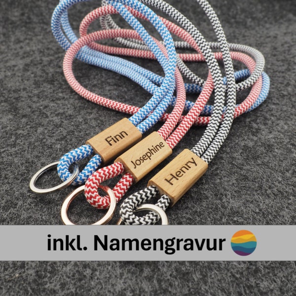 Schlüsselband für Kinder und Erwachsene, inkl. Namensgravur, Lanyard, Hand Made for YOU&FRIENDS