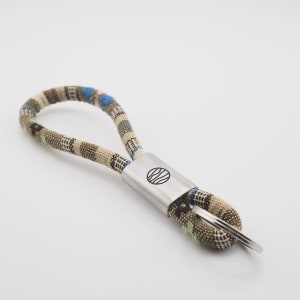 Schlüsselanhänger, Boho, Ethno, Schlüsselband aus Baumwolle in 6 Band-Farben, Hippie Boho Style, Hand Made FOR YOU & FRIENDS Beige