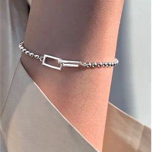 2 Varianten, feines Herz Armband, Rechteck Armband in silber für Frauen und Mädchen, fein gearbeitet, FOR YOU & FRIENDS Bild 2