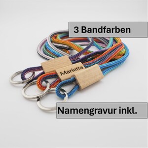 Lanyard, Schlüsselband, Schlüsselanhänger, Umhängeband, mit Holz und Namensgravur, Hand Made for YOU & FRIENDS Bild 1