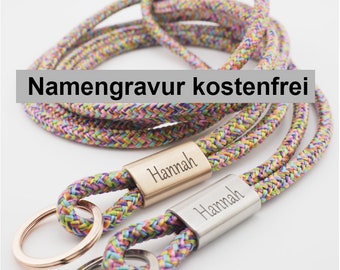 Lanyard, including name engraving on rose or silver, Hand Made for YOU&FRIENDS