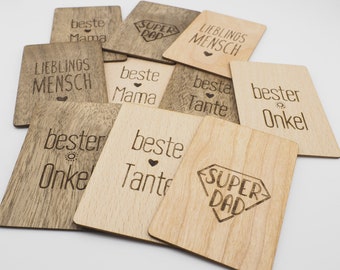 Geschenkkarte aus Holz, Handgrafted for YOU&FRIENDS