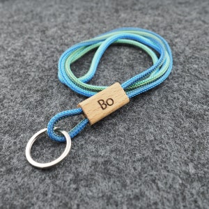 Lanyard, Schlüsselband, Schlüsselanhänger, Umhängeband, mit Holz und Namensgravur, Hand Made for YOU & FRIENDS Bild 10