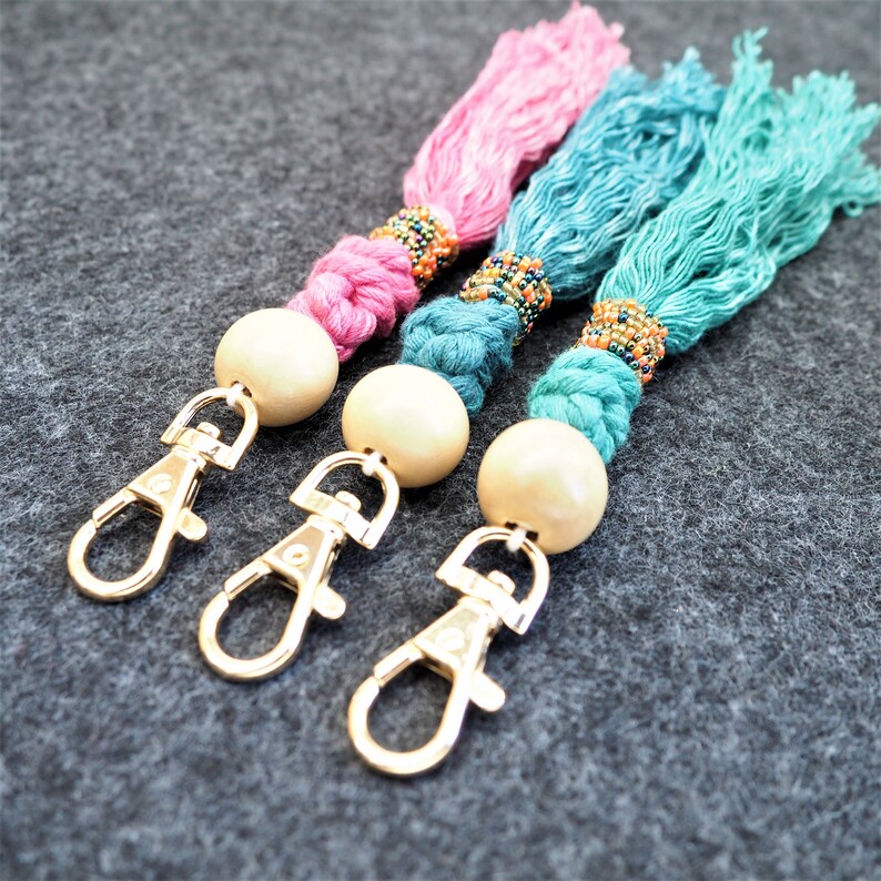 Boho Schlüsselanhänger, Quaste, Tassel, Ibiza Style, 5 Varianten, handmade FOR YOU & FRIENDS Bild 9