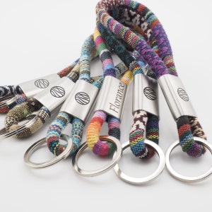 Keychain, Boho, Ethnic, Cotton Lanyard in 6 Ribbon Colors, Hippie Boho Style, Hand Made FOR YOU & FRIENDS image 9
