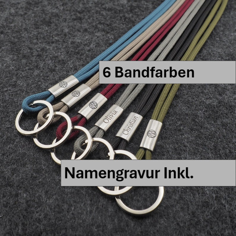 Schlüsselband mit kostenfreier Namengravur auf Wunsch, Hand Made for YOU & FRIENDS Bild 1