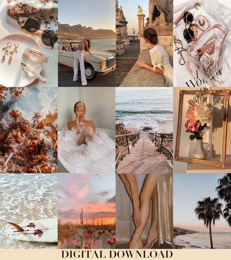 Preppy COLLAGE Kit Beige 100 Dreamy kit Collage Wall Kit | Etsy