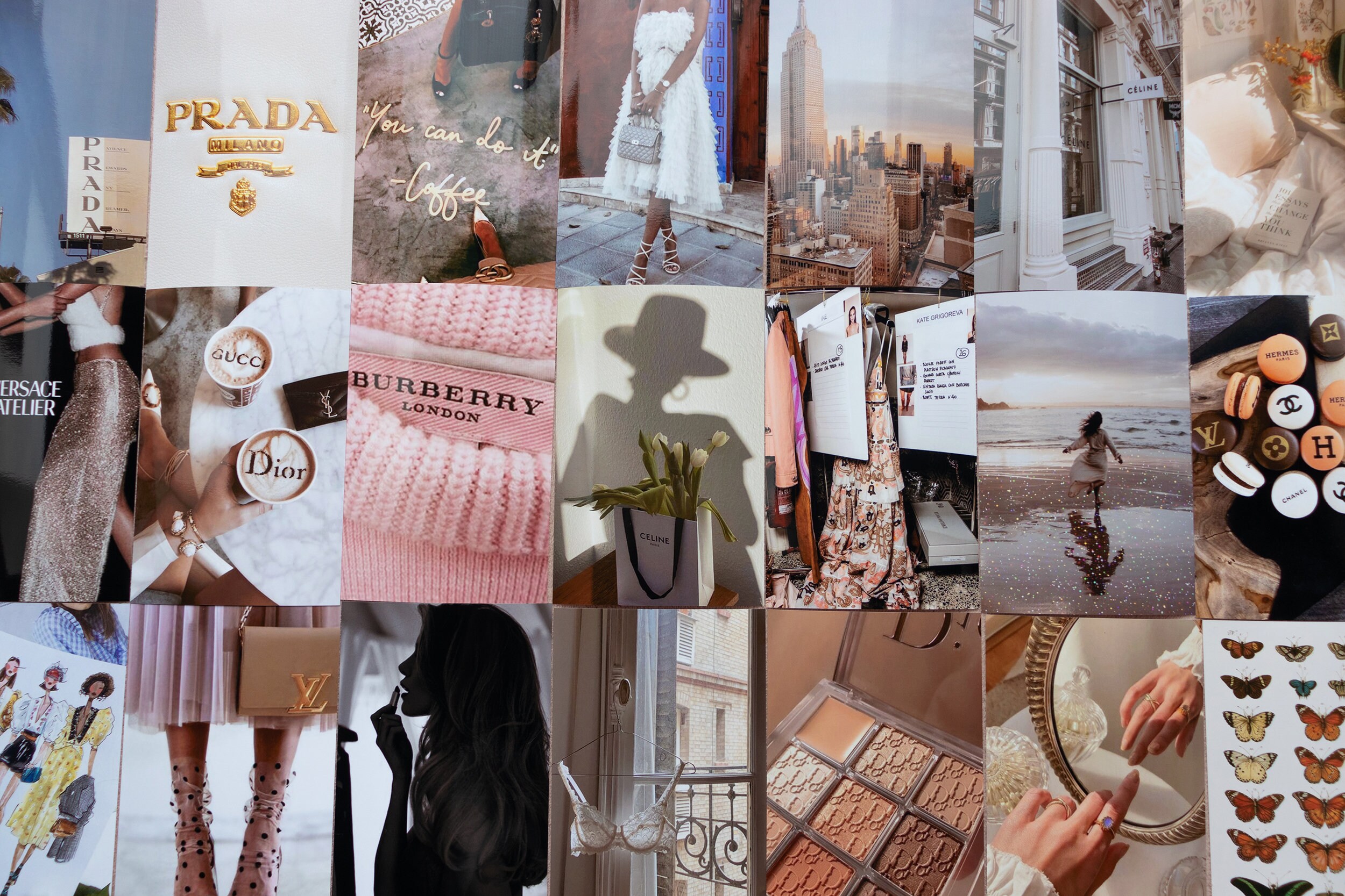 Fashion Photo Collage kit DIGITAL Wall Collage Pink and Etsy