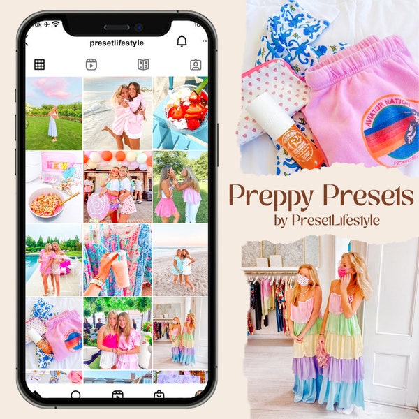 12 PREPPY Instagram Filters, Lightroom Presets, Preppy Photo Filters, Aesthetic Presets, Instagram Preset, iPhone Presets, Trendy Filters