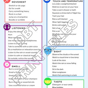 Printable Sensory Regulation Strategies Printable Poster image 2